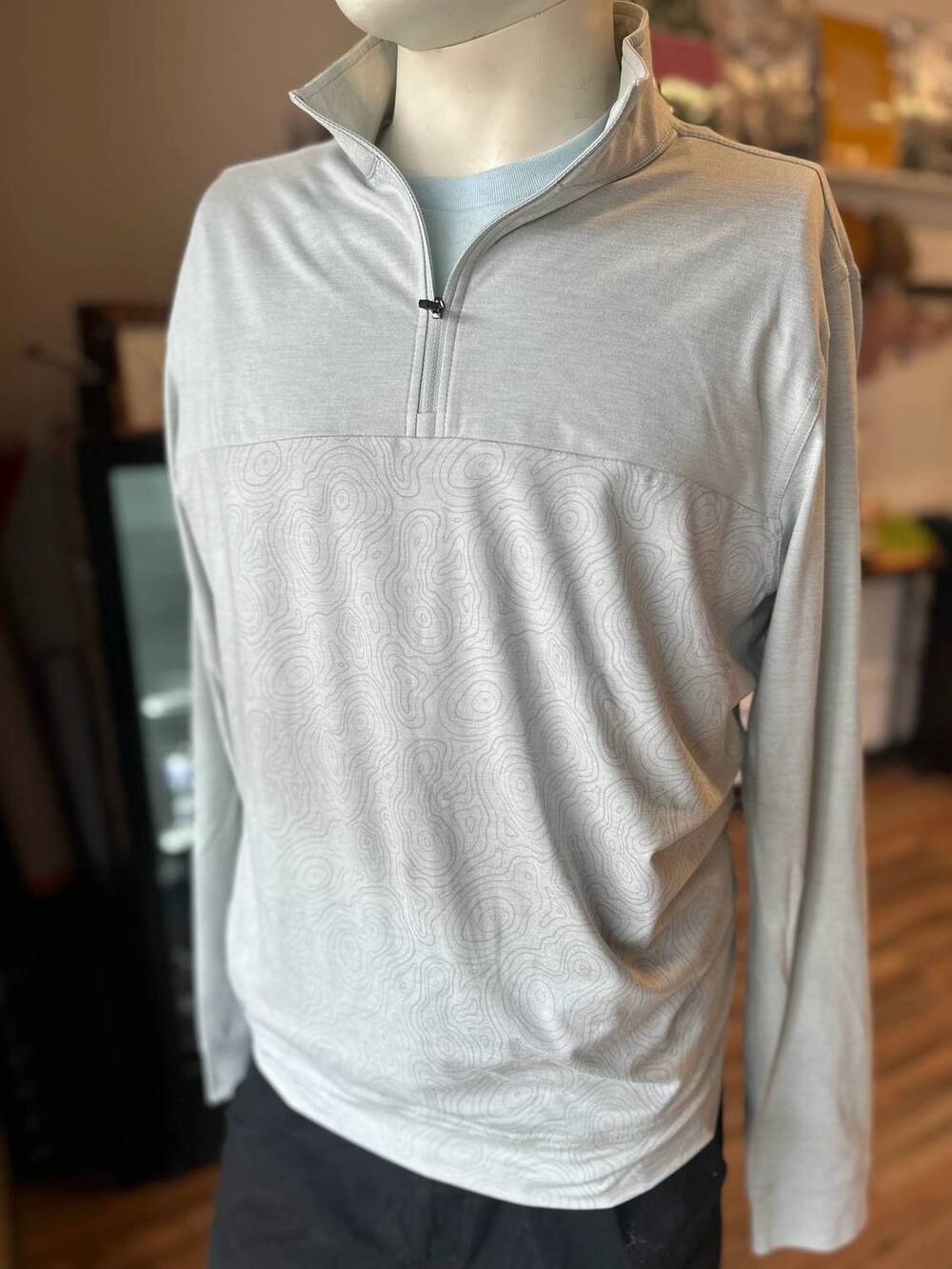 NEW JACK & SAGE women's topo terra tek quarter zip sweater in grey